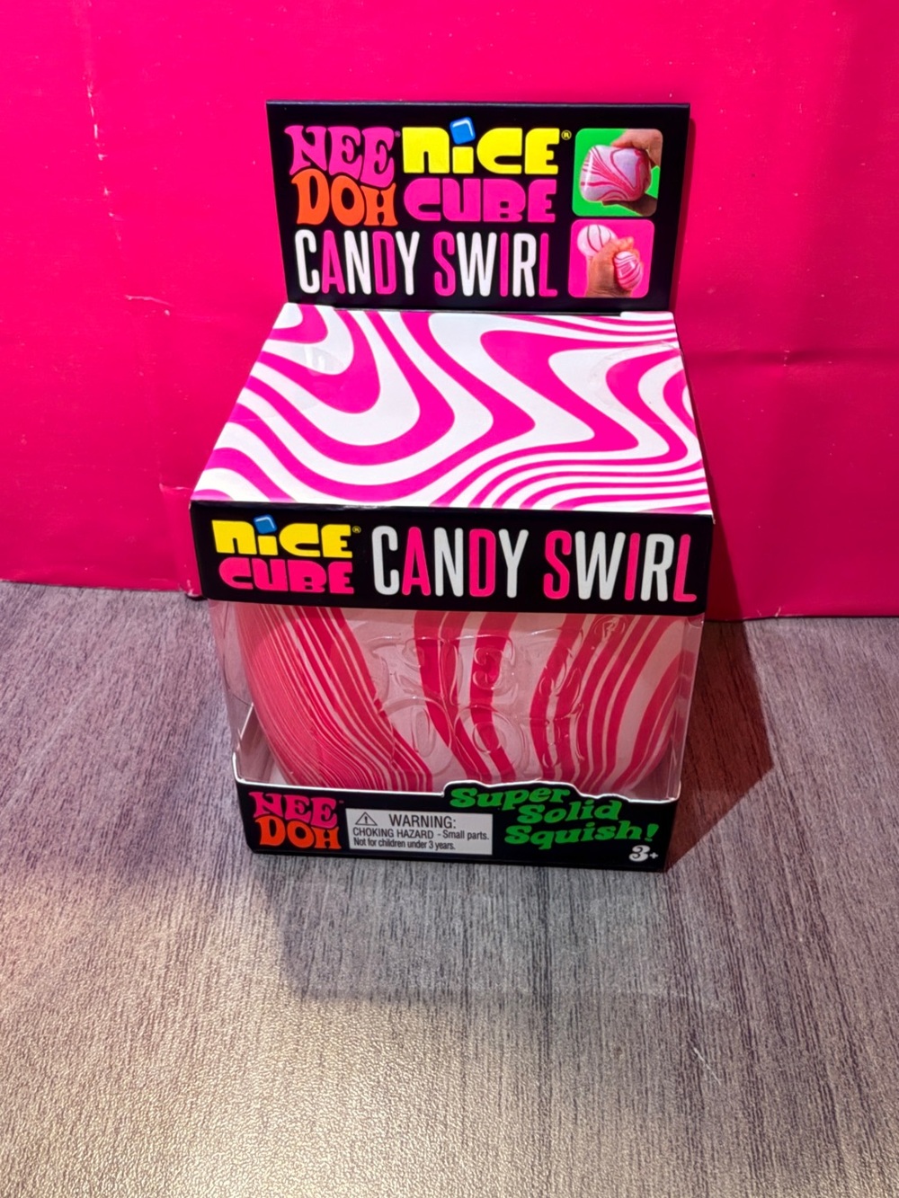 Authentic NeeDoh Nice Cube Candy Cane Swirl